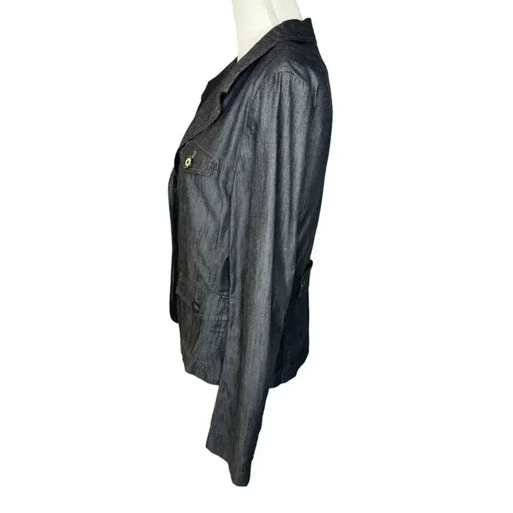 Banana Republic Women’s Size 10 Gray Two Button Stretch Blazer‎ EUC - Picture 2 of 6